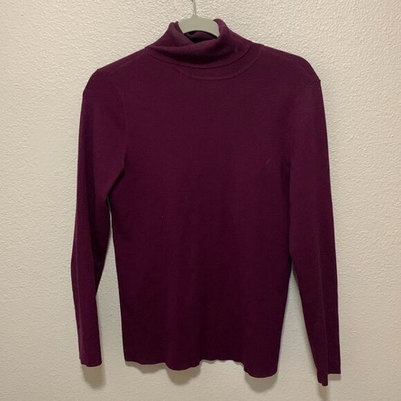 Chico’s Women’s Turtle Neck Sweater Size 1 (M) Purple - Picture 1 of 6